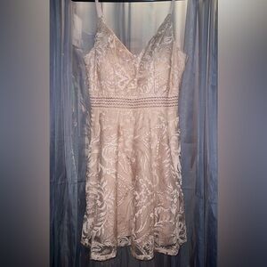 Light Pink Tulle/Embroidery Short Homecoming Dress